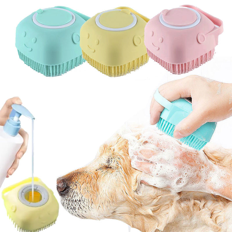 Haustier-Badewanne Bürste & Massagehandschuhe für Hunde